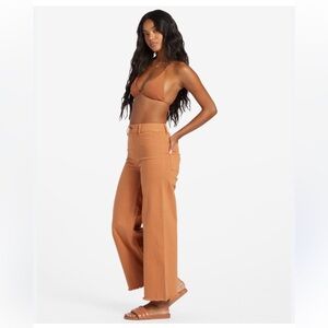 Billabong high waisted trouser in muted orange Size 26